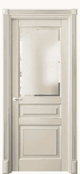 Дверь межкомнатная 0710 БМЦС САТ-Ф. Цвет Бук марципановый серебро. Материал  Массив бука эмаль с патиной. Коллекция Lignum. Картинка.