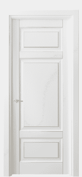 Дверь межкомнатная 0721 ББЛП . Цвет Бук белоснежный с позолотой. Материал  Массив бука эмаль с патиной. Коллекция Lignum. Картинка.