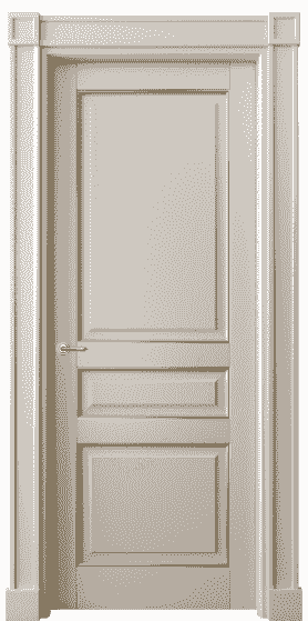 Дверь межкомнатная 6305 БСБЖП. Цвет Бук светло-бежевый позолота. Материал  Массив бука эмаль с патиной. Коллекция Toscana Plano. Картинка.