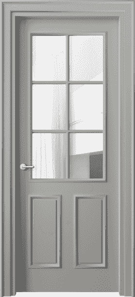 Дверь межкомнатная 8132 МНСР Прозрачное стекло. Цвет Матовый нейтральный серый. Материал Гладкая эмаль. Коллекция Paris. Картинка.