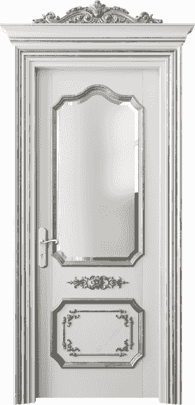 Дверь межкомнатная 6602 БСРСА САТ Ф. Цвет Бук серый серебряный антик. Материал Гладкая Эмаль с Эффектами (Серебро). Коллекция Imperial. Картинка.