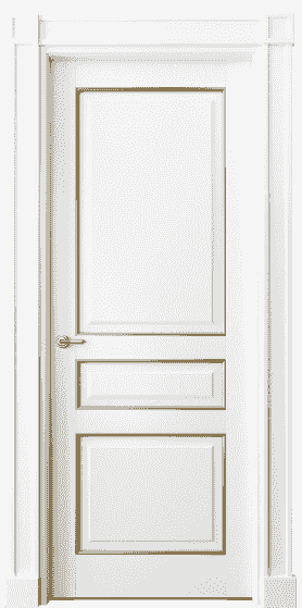 Дверь межкомнатная 6305 ББЛП. Цвет Бук белоснежный с позолотой. Материал  Массив бука эмаль с патиной. Коллекция Toscana Plano. Картинка.