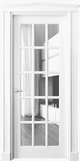 Дверь межкомнатная 6311 ББЛ Зеркало. Цвет Бук белоснежный. Материал Массив бука эмаль. Коллекция Toscana Grigliato. Картинка.