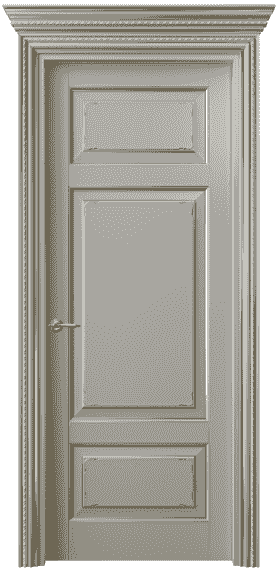 Дверь межкомнатная 6221 БНСРП. Цвет Бук нейтральный серый позолота. Материал  Массив бука эмаль с патиной. Коллекция Royal. Картинка.