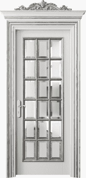 Дверь межкомнатная 6510 БСРСА САТ Ф. Цвет Бук серый серебряный антик. Материал Гладкая Эмаль с Эффектами (Серебро). Коллекция Imperial. Картинка.