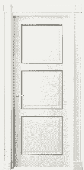 Дверь межкомнатная 6309 БЖМС. Цвет Бук жемчуг с серебром. Материал  Массив бука эмаль с патиной. Коллекция Toscana Plano. Картинка.