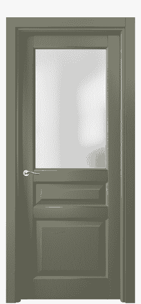 Дверь межкомнатная 0710 БОТП САТ. Цвет Бук оливковый тёмный с позолотой. Материал  Массив бука эмаль с патиной. Коллекция Lignum. Картинка.