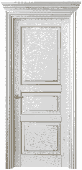 Дверь межкомнатная 6231 ББЛП. Цвет Бук белоснежный с позолотой. Материал  Массив бука эмаль с патиной. Коллекция Royal. Картинка.