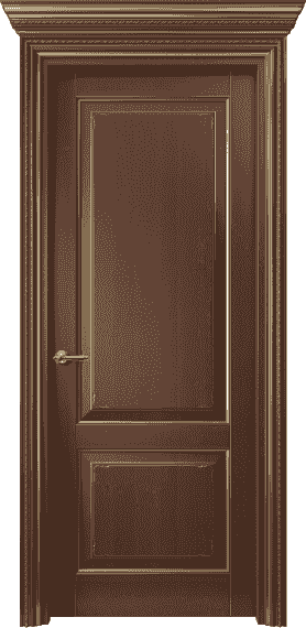 Дверь межкомнатная 6211 БКЗ. Цвет Бук коричневый с золотом. Материал Массив бука с патиной. Коллекция Royal. Картинка.