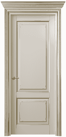 Дверь межкомнатная 6211 БОСП. Цвет Бук облачный серый позолота. Материал  Массив бука эмаль с патиной. Коллекция Royal. Картинка.