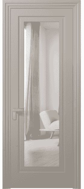 Дверь межкомнатная 8303 МБСК Зеркало с одной стороны. Цвет Матовый бисквитный. Материал Гладкая эмаль. Коллекция Rocca. Картинка.