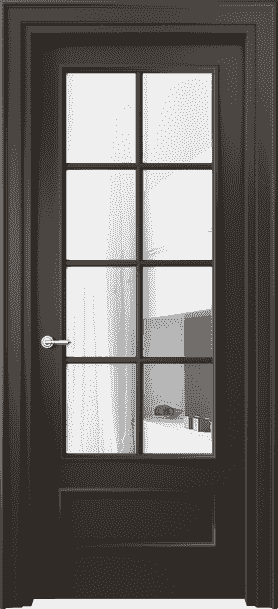 Дверь межкомнатная 8112 МАН Прозрачное стекло. Цвет Матовый антрацит. Материал Гладкая эмаль. Коллекция Paris. Картинка.