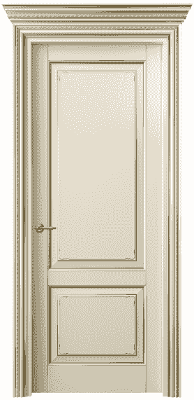 Дверь межкомнатная 6211 БМЦП. Цвет Бук марципановый позолота. Материал  Массив бука эмаль с патиной. Коллекция Royal. Картинка.
