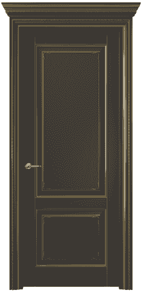 Дверь межкомнатная 6211 БАНП. Цвет Бук антрацит с позолотой. Материал  Массив бука эмаль с патиной. Коллекция Royal. Картинка.