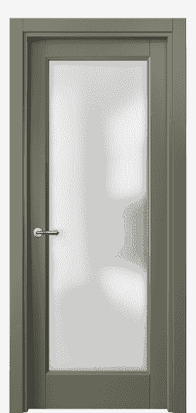 Дверь межкомнатная 1402 МОТ САТ. Цвет Матовый оливковый тёмный. Материал Гладкая эмаль. Коллекция Galant. Картинка.