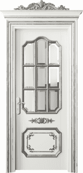 Дверь межкомнатная 6612 БЖМСА САТ Ф. Цвет Бук жемчужный серебряный антик. Материал Гладкая Эмаль с Эффектами (Серебро). Коллекция Imperial. Картинка.