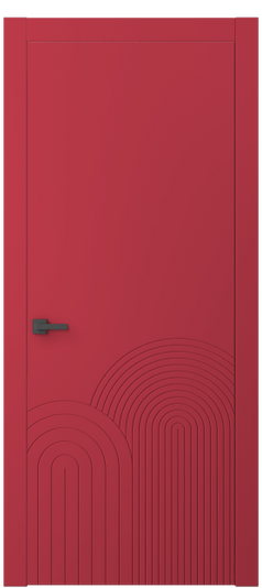 Дверь межкомнатная 8059 Клубнично-красный RAL 3018. Цвет RAL. Материал Гладкая эмаль. Коллекция Linea. Картинка.