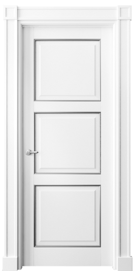 Дверь межкомнатная 6309 ББЛС. Цвет Бук белоснежный с серебром. Материал  Массив бука эмаль с патиной. Коллекция Toscana Plano. Картинка.