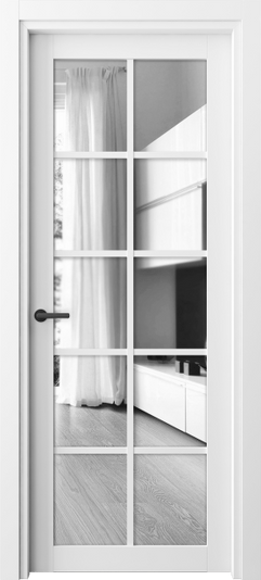 Дверь межкомнатная 2106 БШ ДВ ЗЕР. Цвет Белый шёлк. Материал Ciplex ламинатин. Коллекция Neo. Картинка.